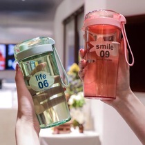 Personality creative plastic water cup for male and female students resistant to fall Simple small fresh forest department trend cup Shake the cup at hand