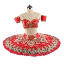 Red Ballet TUTU Fluffy Skirt Split Pirate Girl Adult Children Custom Yarn Dress Competition Performance
