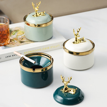 Elk Deer Funnel Ashtrays Light Lavish Home Living Room Anti Fly Ash Smoke Taste Office Creative Personality Trend Belt
