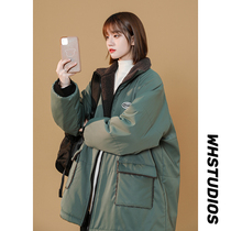 Double-faced female student winter lamb plush padded coat 2021 New Korean loose tooling cotton coat