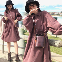 Pregnant women autumn dress Net Red fashion long loose shirt skirt spring and autumn out top two-piece suit