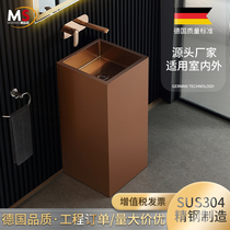  Mosengao Villa Hotel column washbasin Rose gold floor-to-ceiling washbasin Stainless steel column basin
