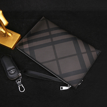 Handbags Mens 2021 new European and American mens fashion handbag boys Plaid Letter Enveloping Business Travel Handbags