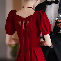 Toast The bride is small and usually can be worn back door engagement dress red dress Red dress Women Summer Advanced