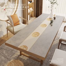 New Chinese tea table tablecloth waterproof and oil-proof Chinese style Zen silicone table mat solid wood tea table cloth large size