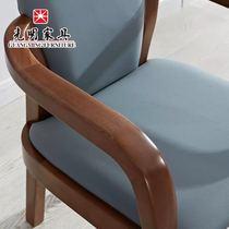 Guangming Furniture Modern Chinese All Solid Wood Book Chair Computer Chair Elm Book Chair Office Walnut Color Chair