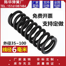 Wire diameter 6mm compression spring 65mn manganese steel high strength compression force large and small spring shock absorber vibrating screen car matching