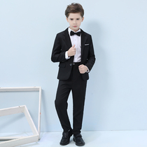 Black boy suit suit three-piece childrens piano performance dress flower girl dress male suit coat handsome