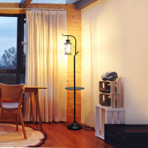 Nordic American living room balcony floor lamp modern simple bedroom creative retro style cafe horse lantern kerosene lamp