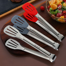 304 stainless steel food clip non-stick special steak clip high temperature silicone food clip barbecue barbecue clip