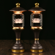 Crystal colorful lotus lamp Buddha lamp home pair of led Buddha lamp front lamp plug electric lamp
