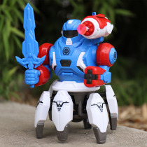 Childrens robot toy sound and light electric walking mechanical Police Boys and Girls baby puzzle King Kong model