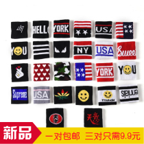  Korean version of the new knitted childrens hip-hop performance wristband bboy personality warm and breathable letters high-elastic dance wristband