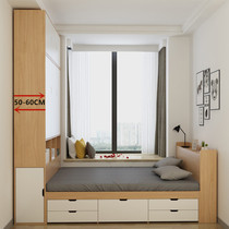Tatami bed Wardrobe one-piece combination High box storage bed with drawers Modern simple Nordic small apartment double bed