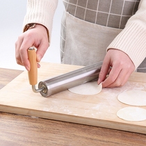 304 stainless steel rolling skin artifact semi-automatic size rolling stick roller rolling dough dumpling bun leather tool