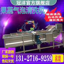 Commercial fruit and vegetable bubble cleaner fully automatic citrus-date cleaning equipment for washing cabbage radish ginger machine