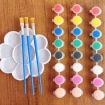 Acrylic pigment watercolor 12 color diy children painting kit color paste brush brush stone enamel waterproof