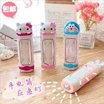 Student dormitory lighting outdoor cartoon cute net red led rechargeable super bright childrens flashlight small portable girl