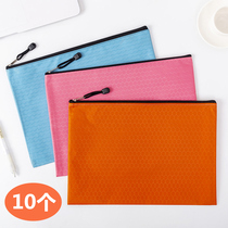 10-pack A4 zippered document bag Archives Student paper storage bag Subject bag Waterproof canvas large capacity information bag Custom English textbook Medical record book bag for students