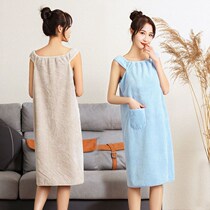  Clothes to wear after taking a bath Bathrobe bath towel Female summer adult dressing towel can be wrapped in absorbent bath skirt Wearable bath towel