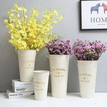 Nordic Wind Iron Bucket Awakening Buckets Flower Shops Flowers Buckets of Accessories Tin Barrel Creative Water Home Big Vase Iron Basin