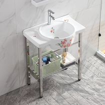 Small-sized floor washbasin bathroom ceramic wash basin outdoor bracket balcony column Basin Integrated Basin