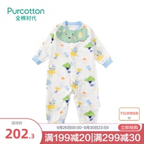 Full cotton era baby gauze printing one-piece cotton newborn clothes long sleeve baby cotton clothes
