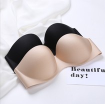 Open-back wedding bra beach dress underwear gathered on top support breathable dress no trace invisible swimsuit chest pad