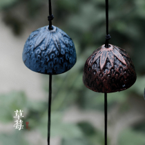 Day Style Cast Iron Wind Bells Strawberry Patio Outdoor Balcony Hanging up to retro ironware and wind metal bell Pendant Gifts