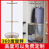 Pants rack rotating hanger multifunctional wardrobe corner rotating rack cloakroom storage cabinet clothing basket hardware accessories