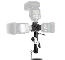 Camera three lamp holder flash lamp holder U-shaped universal entrainment three-head hot shoe bracket lamp holder tripod Universal