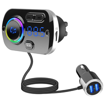 Car Bluetooth MP3 player FM transmitter car without loss music QC3 0 dual USB fast charging atmosphere lamp