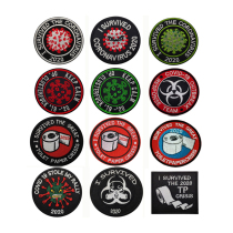 Biochemical badges toilet paper cloth sticker with green code logo embroidered magic patch virus patch rescue clothes patch