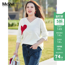 MsShe Big Code Womens Dress 2022 New Spring Dress Fat Sister Soft-girl Loving Flow Sujacquard Sunny Cotton Sweater