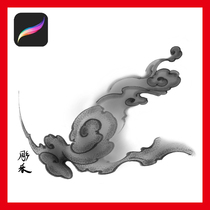 ipad procreate new traditional sample cloud professional brush tattoo design reference painting tattoo manuscript material