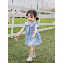 Net red Academy style summer girl dress female baby baby Foreign Princess dress childrens clothing baby child summer skirt