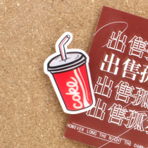 INS Cola cute cartoon pin desktop message board felt door plastic boutique pin push nail wall nail