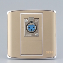 Champagne 86 type one female Callon welding socket panel champagne gold big three core Kanon microphone socket