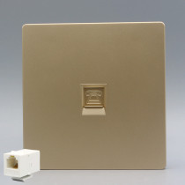 Champagne gold 86 single-port voice phone in-line panel CAT3 phone module female-to-female telephone line socket