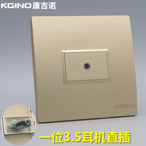 Champagne gold 86 type earphone audio in-line panel Gold welding-free 3 5mm single hole earphone microphone socket