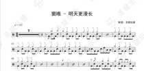 1065 Dou Wei-Tomorrow is Longer Drum set Pop song original drum score