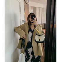 NAZ nazi big code 2022 spring new loose fashion design feeling fat mm 100 lap no collar suit jacket tide