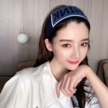 Spring and summer South Koreas new Harajuku style sports sweat-absorbing knitted wide hair belt letter headband hair hoop men and women street dance tide