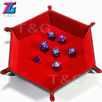 DND table game environmental protection PU leather portable storage bowl Folding dice plate Tower sieve Tower sieve bowl Mahjong dice