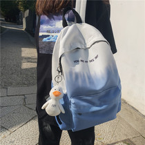 School bag female Korean version of Harajuku ulzzang high school students backpack gradient personality tide ins double shoulder bag male summer