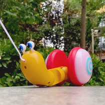 Douyin same matchmaking snail drag toddler toy car puppy pull car baby child drawstring 1-2 year old male 3