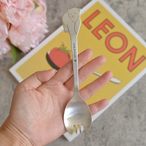 South Korea imported polar bear 18-10 stainless steel fork spoon spoon fork one-piece dual-use spoon quality is amazing