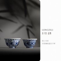 Porcelain craftsman gas kiln antique mud blue and white stalwart Cup 165ml two optional Jingdezhen ceramics
