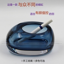 New color crystal glass cigarette set fashion festival creative gift small ashtray anti-fly ash European ash Cup