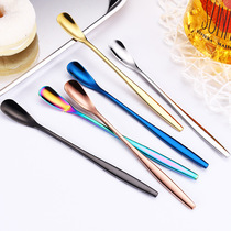 304 stainless steel long handle mixing spoon spoon spoon coffee spoon lengthened ice spoon dessert honey spoon mug spoon